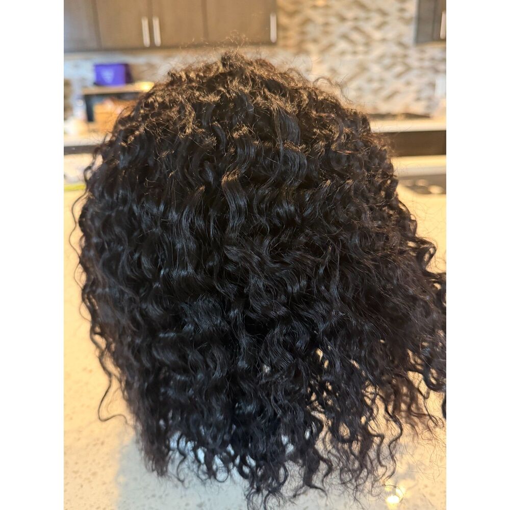 12in Kinky Curly Bob Black Human Hair 4x4 HD Lace Glueless Wig